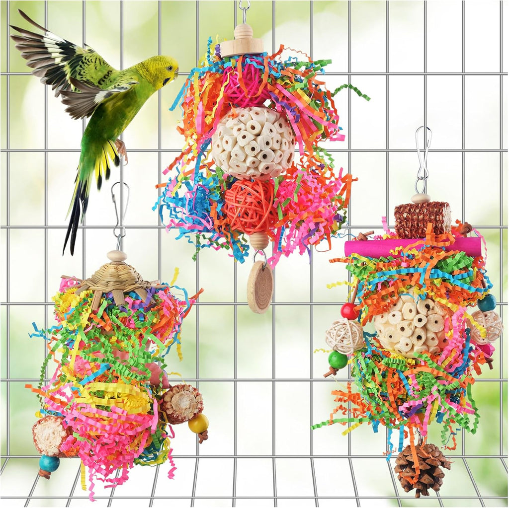 Bird Toys, Parakeet Foraging Toy, Hanging Chewing Toy, Bird Cage Accessories - Suitable for Cockatiels, Budgies, Lovebirds, Conures and Other Small Parrots - Image 10