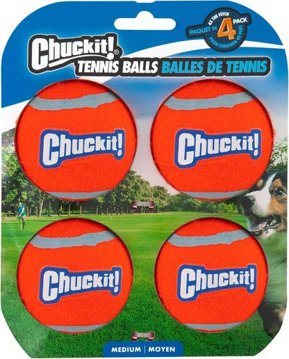 Chuckit! tennis ball pack of 4 retail packaging