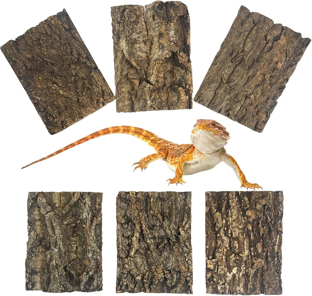 Natural Reptile Cork Bark Bedding Bearded Dragon Climbing Wall Mat 6PCS Cork Wood for Terrarium Background Decor Crested Gecko Tank Accessories for Lizard Snake Chameleon Tortoise Frog - Image 9