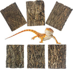 Natural Reptile Cork Bark Bedding Bearded Dragon Climbing Wall Mat 6PCS Cork Wood for Terrarium Background Decor Crested Gecko Tank Accessories for Lizard Snake Chameleon Tortoise Frog - Image 9