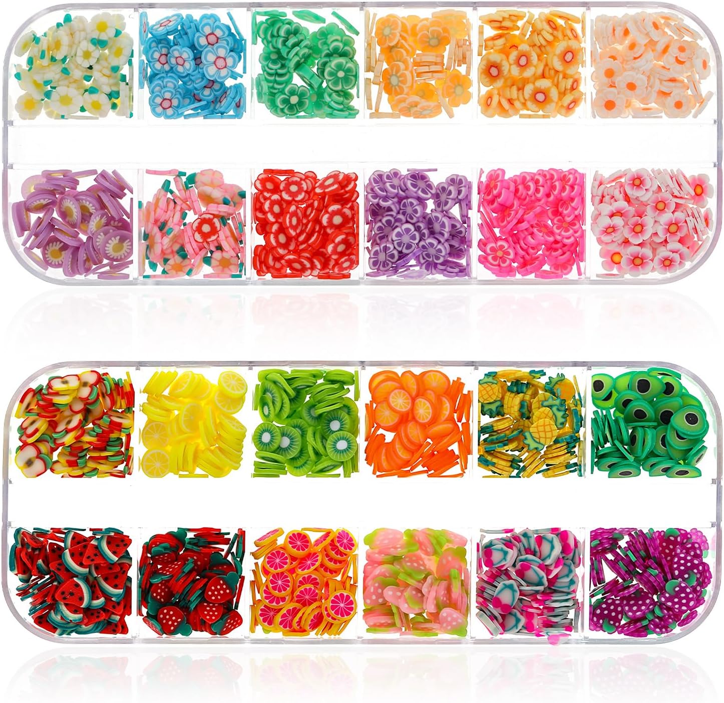 Simarro 2 Boxes Fruit Slices Polymer Clay art supplies front view