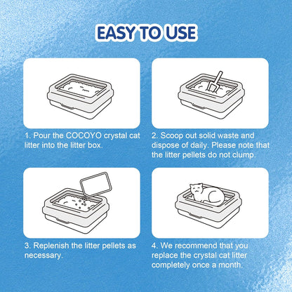 Dust-free feature of Cocoyo crystal cat litter