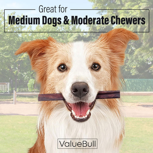 ValueBull natural rawhide free dog treats 6 inch medium chews close up texture
