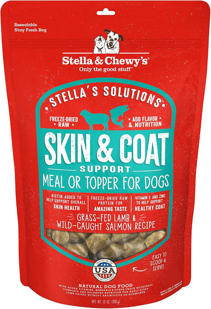 Stella & Chewy's - Stella's Solutions Skin & Coat Boost - Grass-Fed Lamb & Wild-Caught Salmon Dinner Morsels - Freeze-Dried Raw, Protein Rich, Grain Free Dog Food - 4.25 oz Bag - Image 13