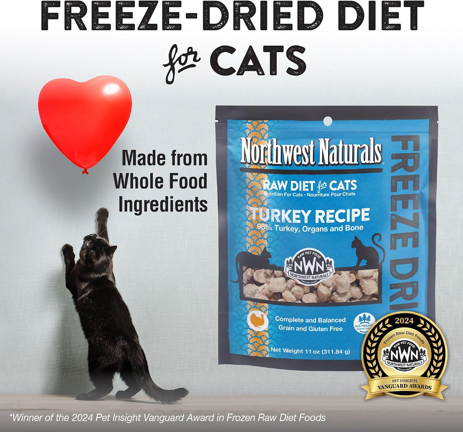 Northwest Naturals raw turkey bite sized nibbles texture close up.