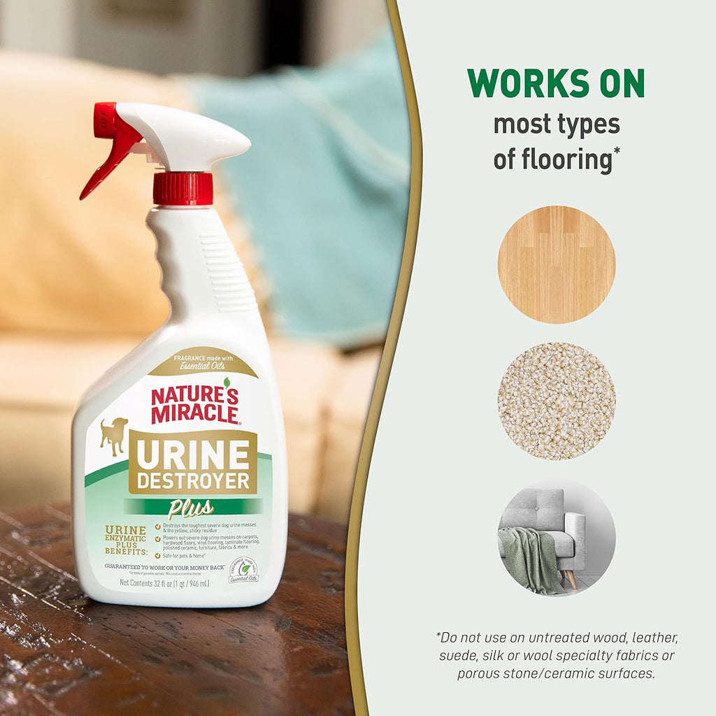 Nature's Miracle Urine Destroyer Plus for Dogs, Enzymatic Formula for Severe Dog Urine Stains, 32 oz - Image 7