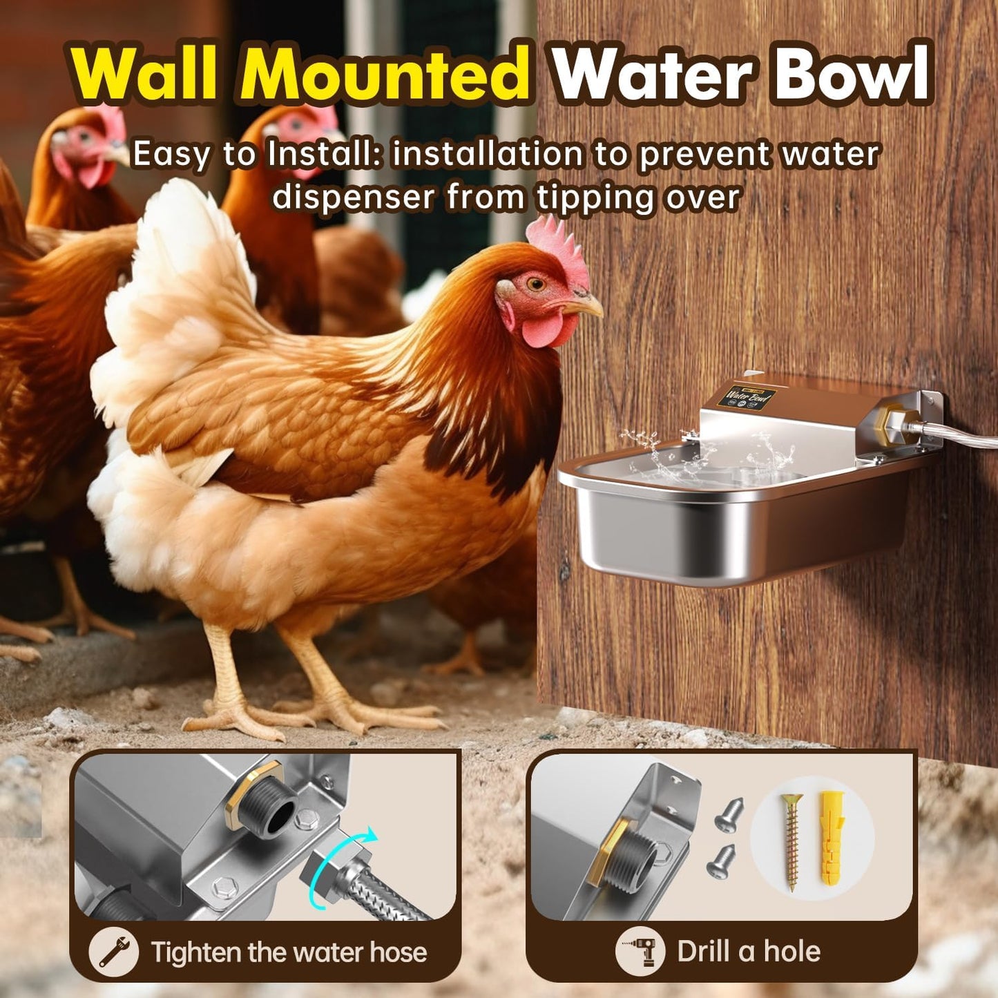 Leak proof self filling outdoor pet water fountain side angle