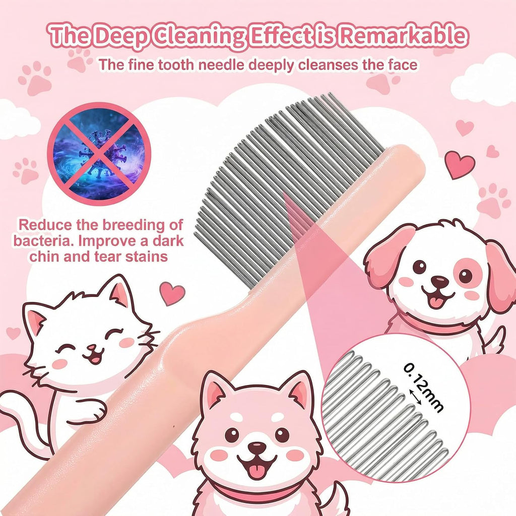 Tyqour pet face comb for tear stain removal