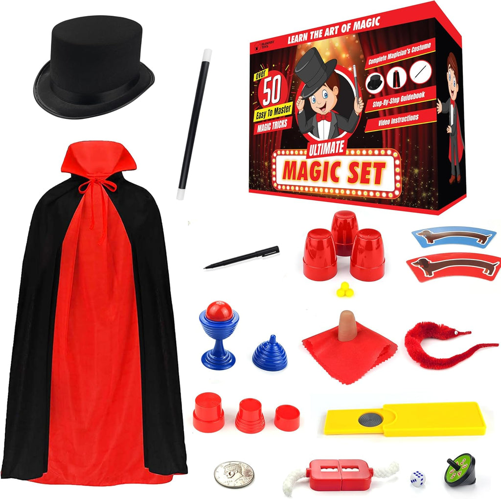 Bloonsy magic kit for kids with magician costume front view