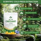 Oil of Oregano with Black Seed Oil, 180 Count Oregano Oil Capsules with 4X Strength of Carvacrol and Thymoquinone, Non-GMO, Natural Herbal Health Supplement - Image 3