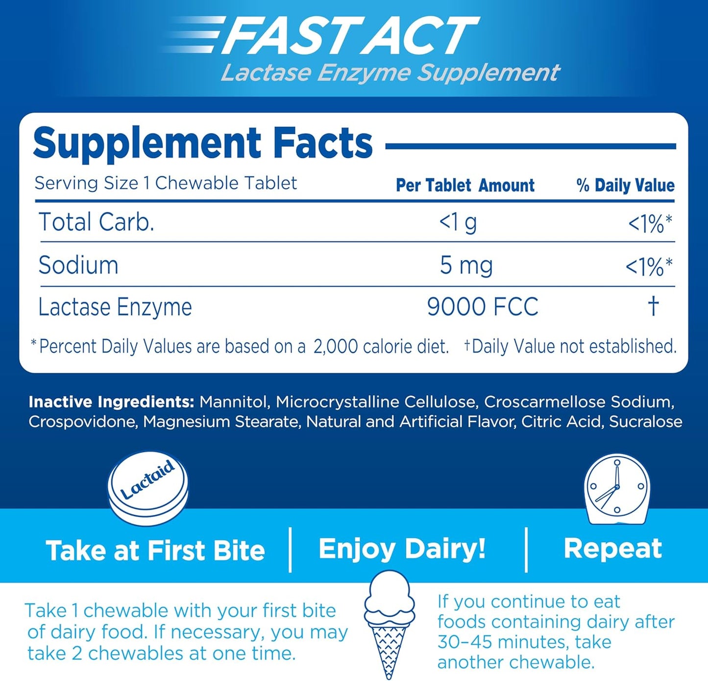 Lactaid imported USA health supplement authentic product seal
