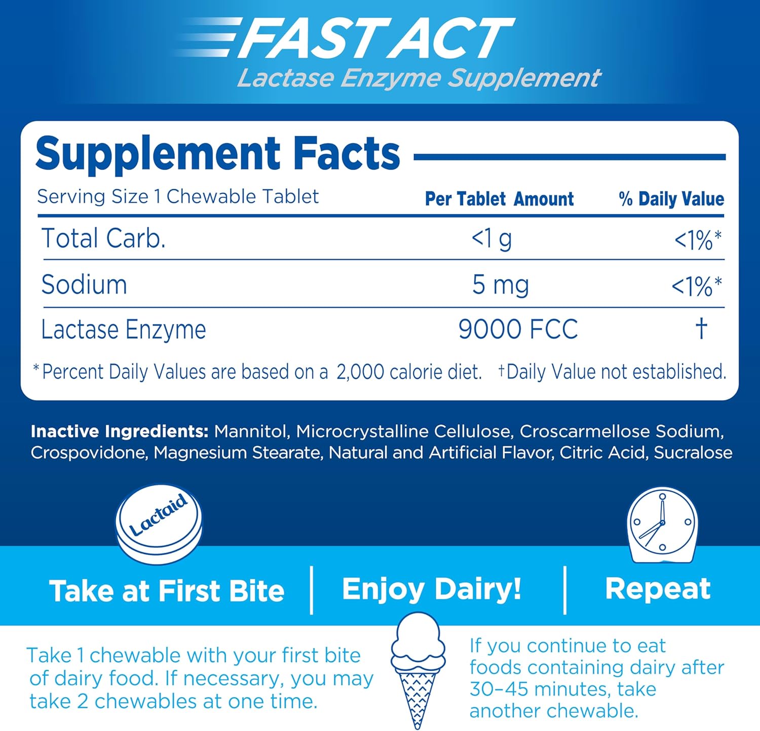 Lactaid imported USA health supplement authentic product seal