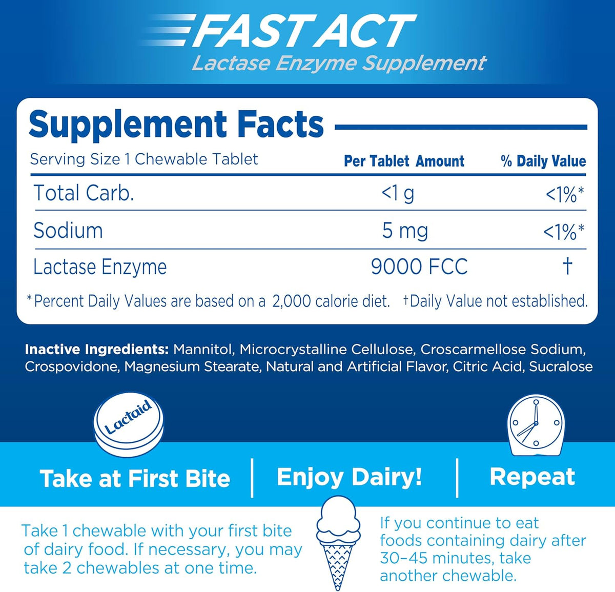 Lactaid imported USA health supplement authentic product seal