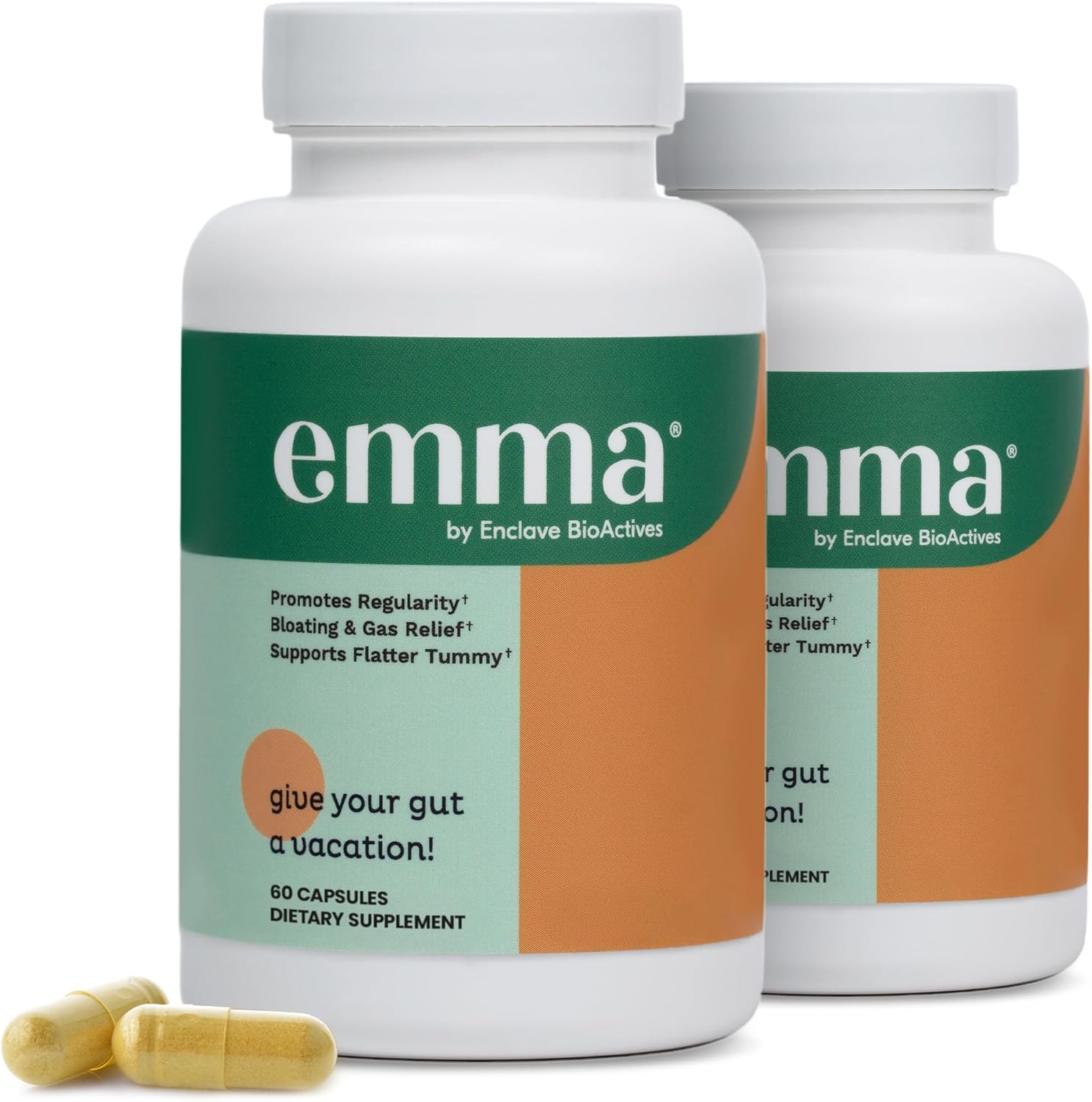 Emma Gut Health relief supplement front packaging view