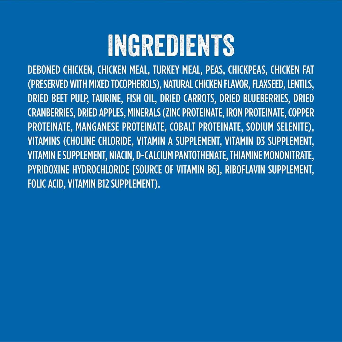Evolve cat food bag showing grain-free ingredients list