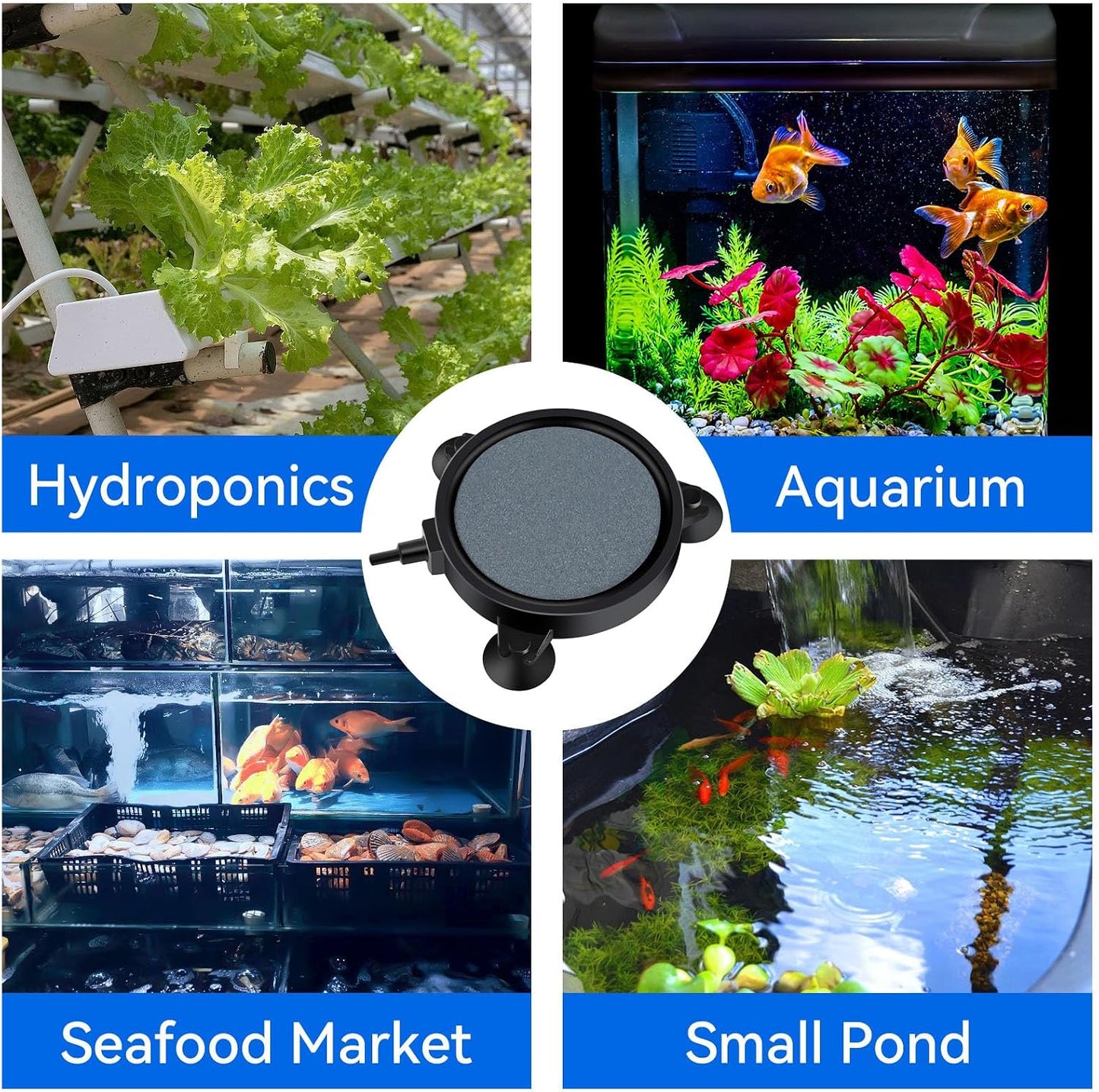 Aquaneat durable plastic housed aquarium aerator stone packaging details