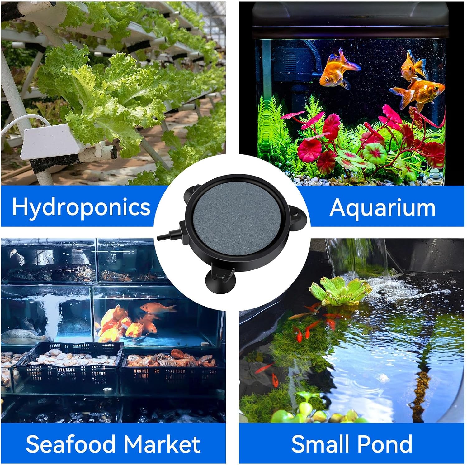 Aquaneat durable plastic housed aquarium aerator stone packaging details