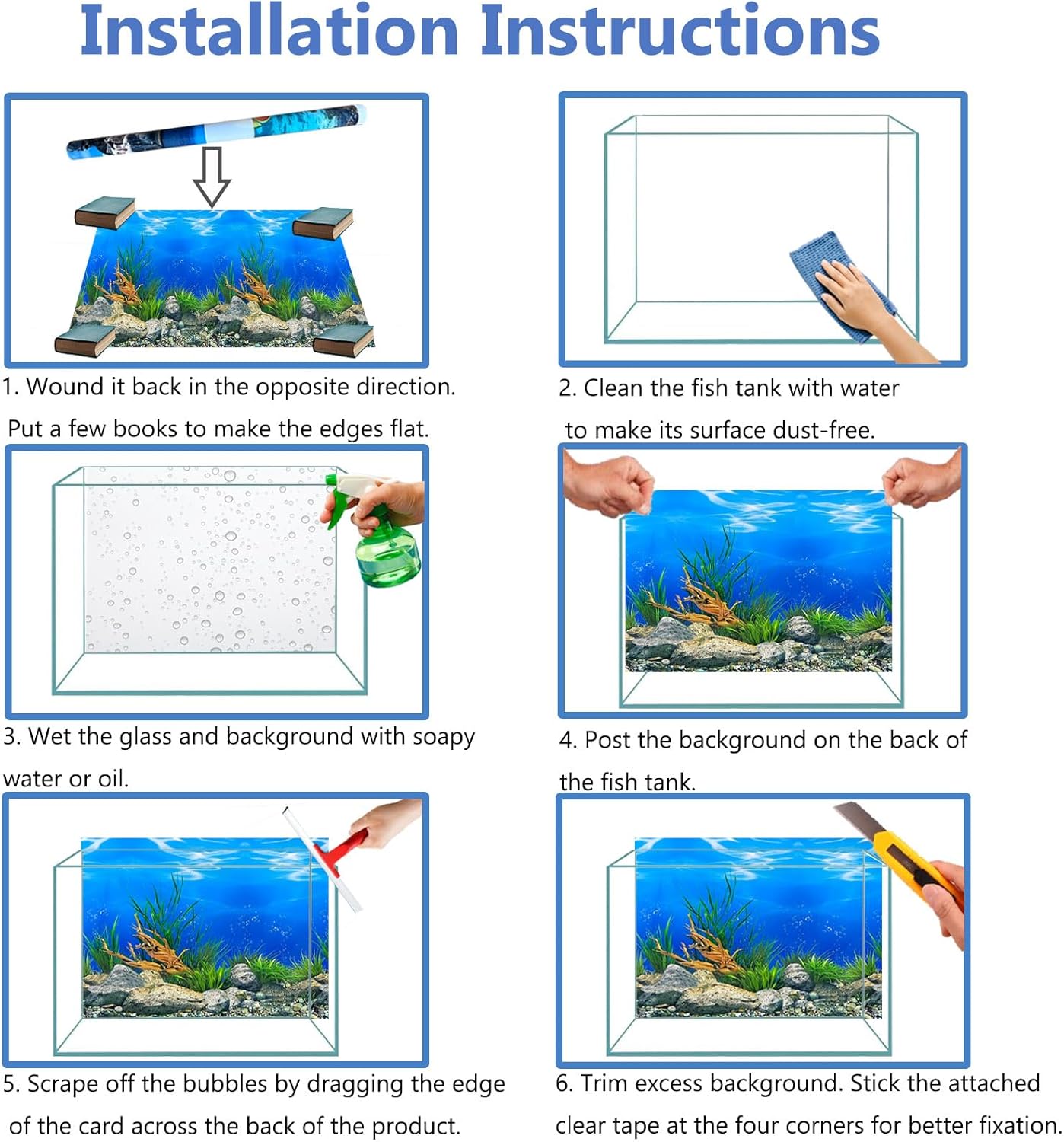 XCNO professional fish tank background sticker showing non glare high definition printing