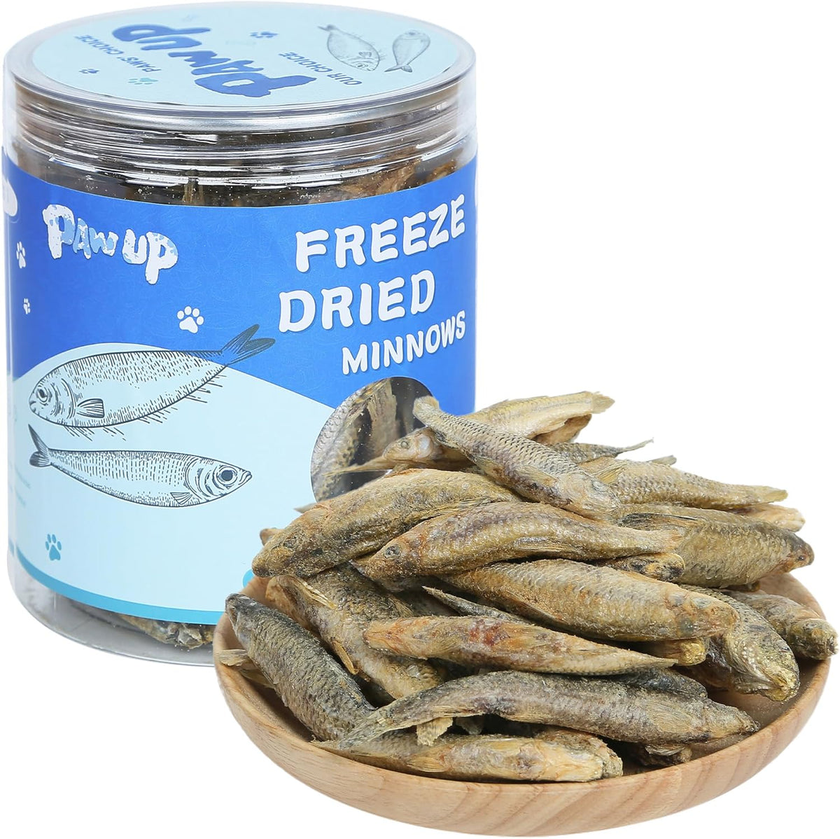 Pawup freeze dried minnows dog treats front view