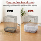 Adjustable elastic top and bottom cord on bird cage net