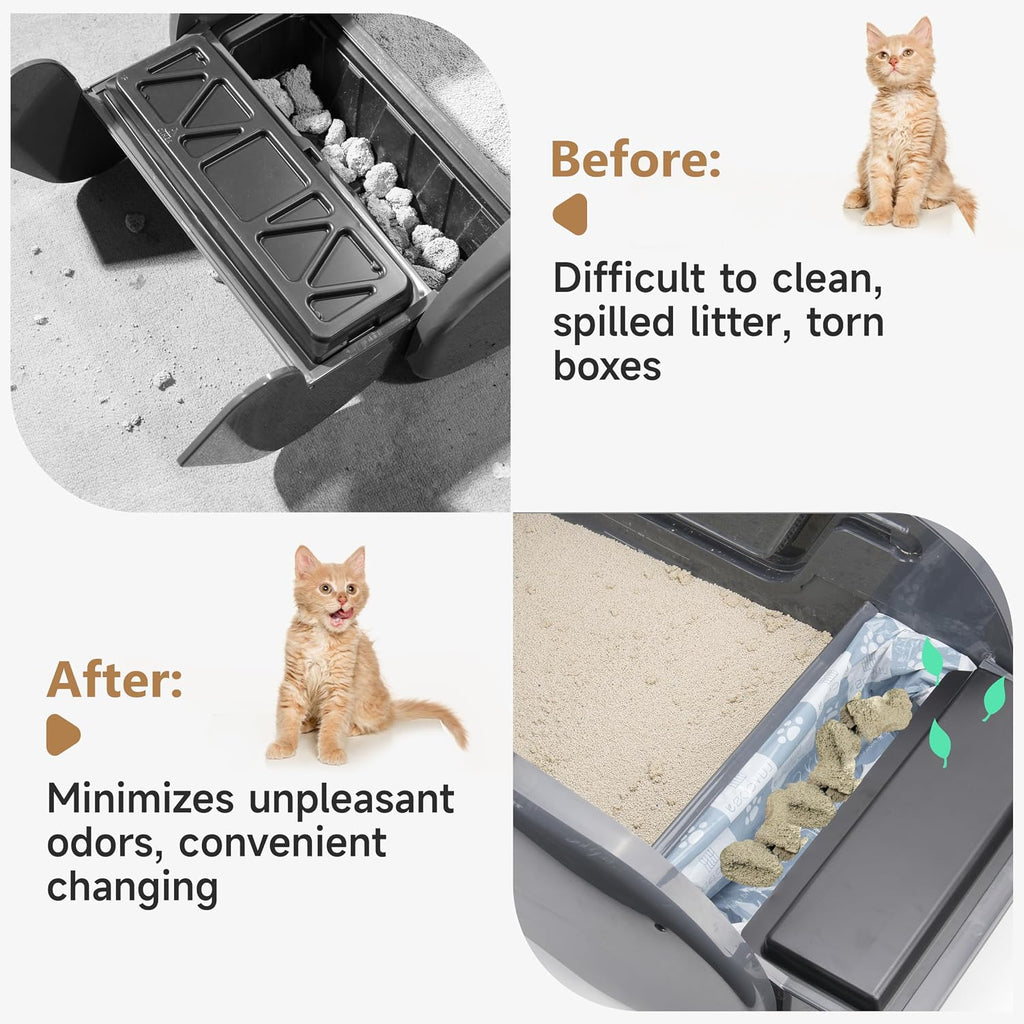 Durable plastic waste receptacle for automatic litter boxes