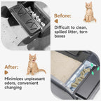 Durable plastic waste receptacle for automatic litter boxes
