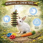 Grddaef natural rabbit toys apple wood and grass sticks