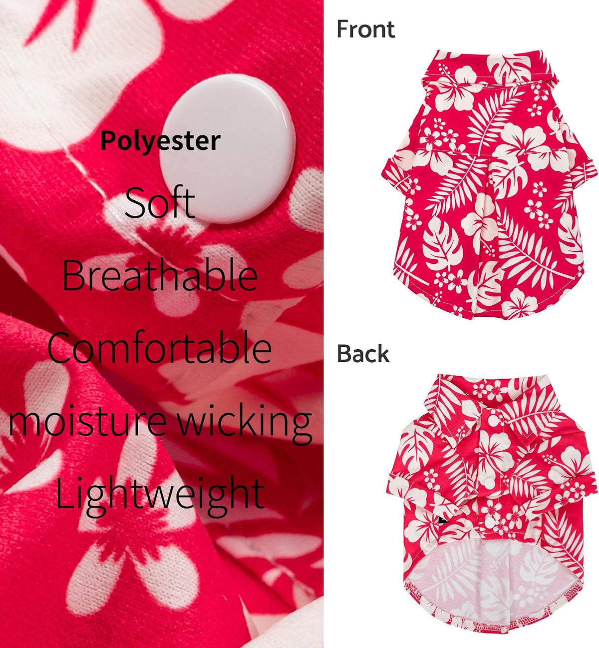 Side view of Fitwarm floral dog outfit for summer
