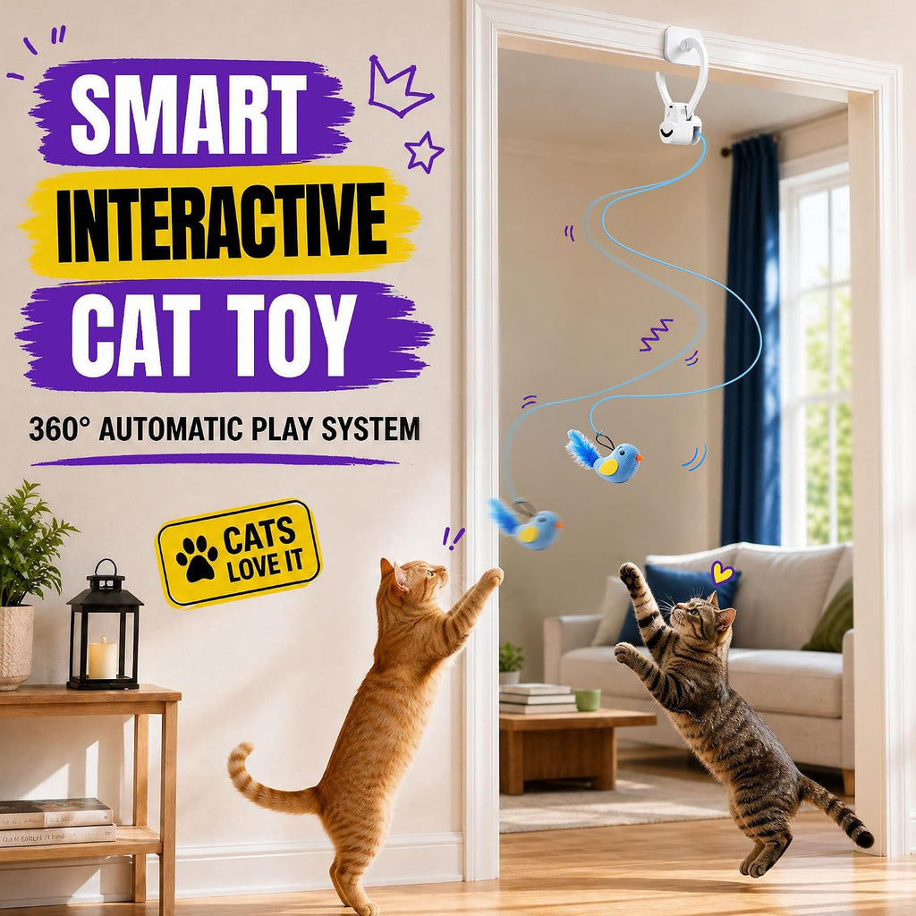 Interactive Cat Toys for Indoor Cats, Clip-On Automatic Flying Bird - Image 2