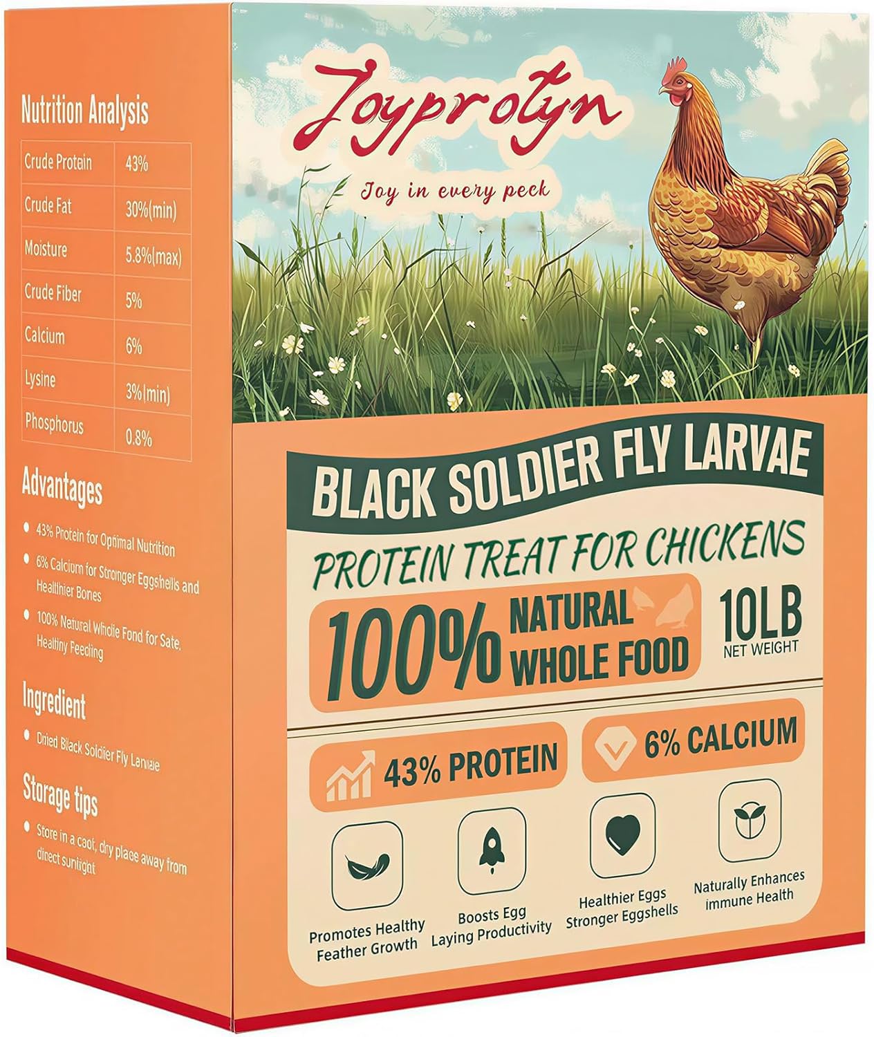 5LB Non-GMO Dried Black Soldier Fly Larvae for Chickens - 85X More Calcium Grubs Than Mealworms for Strong Eggshells & Healthy Growth - High Protein for Chickens, Birds, Ducks, Geese & Pets - Image 9