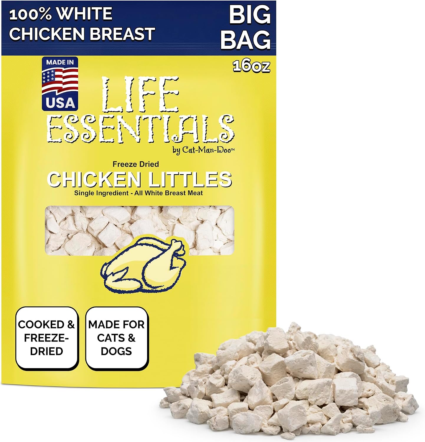 Life Essentials by Cat-Man-Doo | Chicken Littles - 5oz Bag | Freeze Dried Chicken Cat & Dog Treats | Healthy, Single Ingredient, Training Treats, High Protein - Image 9