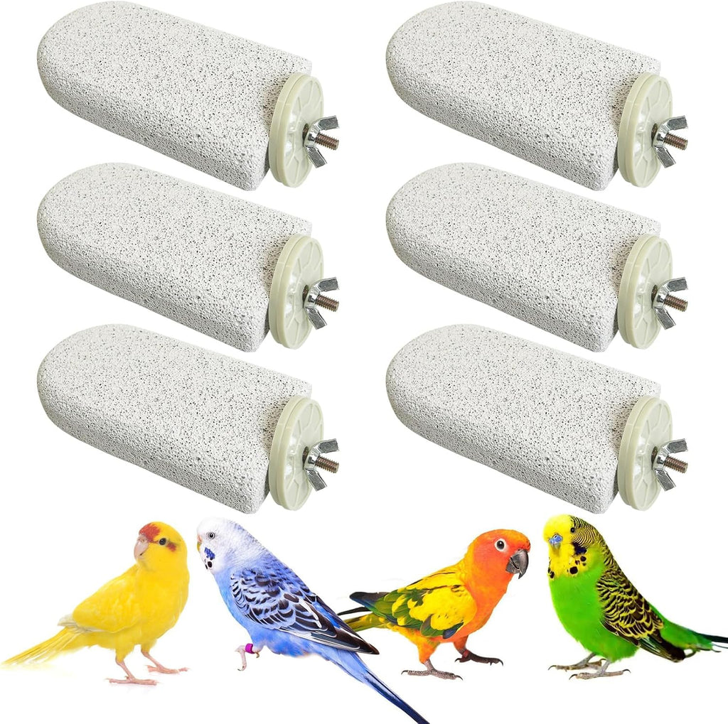 PINVNBY 4 PCS Bird Perch Stands Parrot Calcium Perch Beak Grinding Stone Foot Claws Trimmer Parakeet Platform Parrot Chewing Toys for Small Medium Cockatiel Conure Lovebird Finch - Image 9