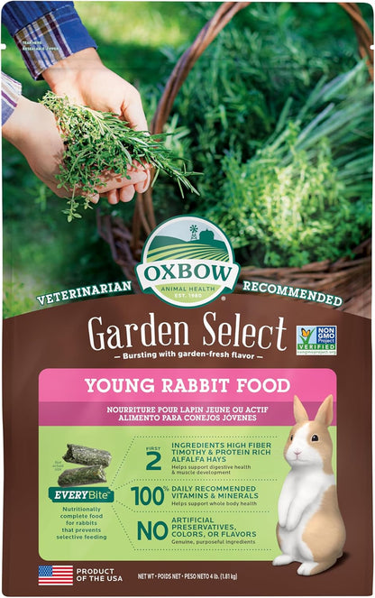 Oxbow Garden Select Young Rabbit Food four pound bag front packaging view