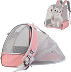 SSAWcasa cat carrier expandable backpack pink front view