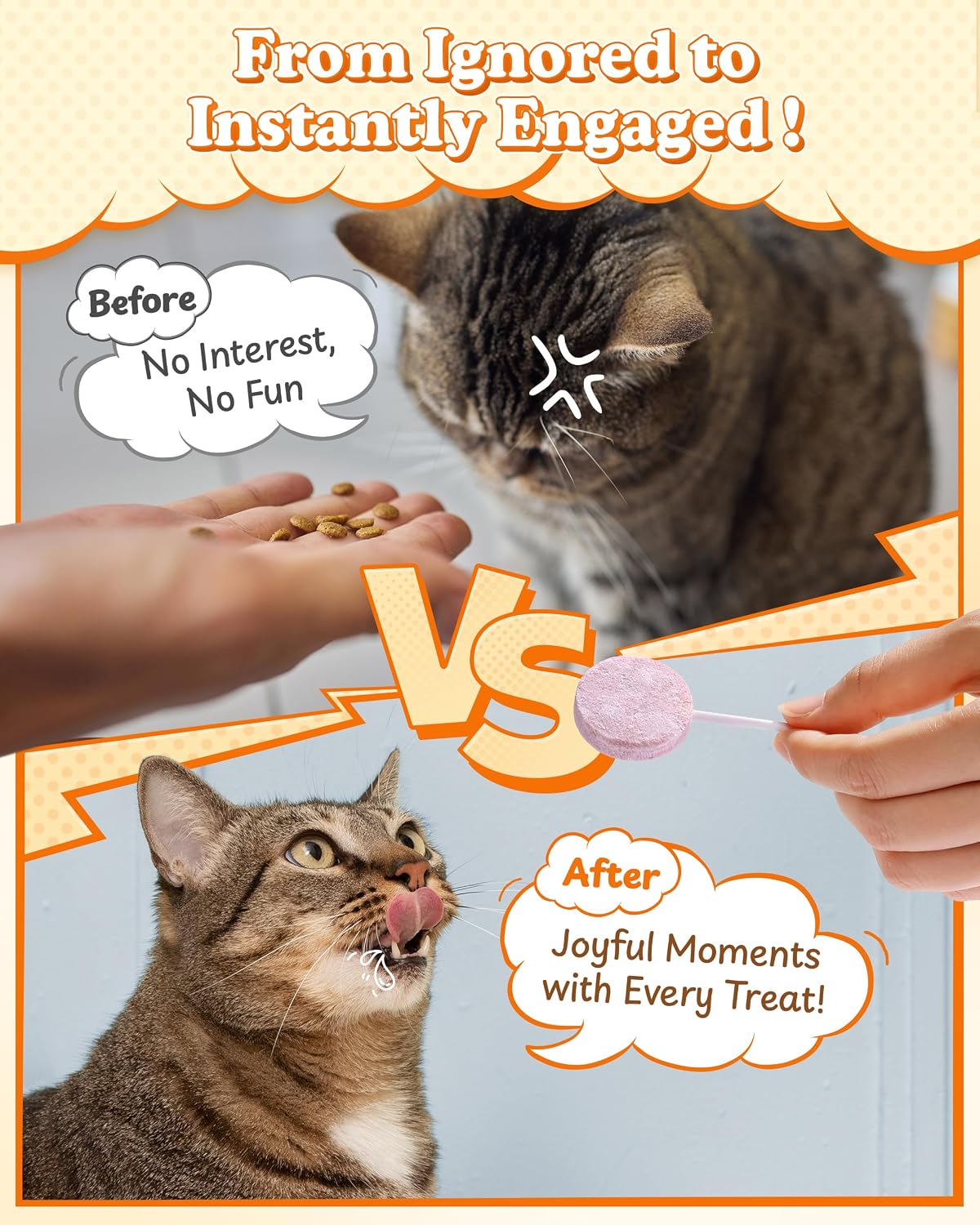 Natural ingredient cat lollipops for hairball control