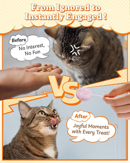 Natural ingredient cat lollipops for hairball control