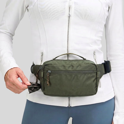 Adjustable strap mechanism on SUSU PET CO hands free bag