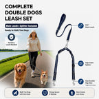 PUEENOD dual dog belt detailing the professional 360-degree swivel metal connector that prevents tangling.