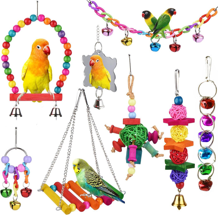Parakeet Cockatiel Bird Toys, Parrots Conures Budgies Cage Accessories - Image 1