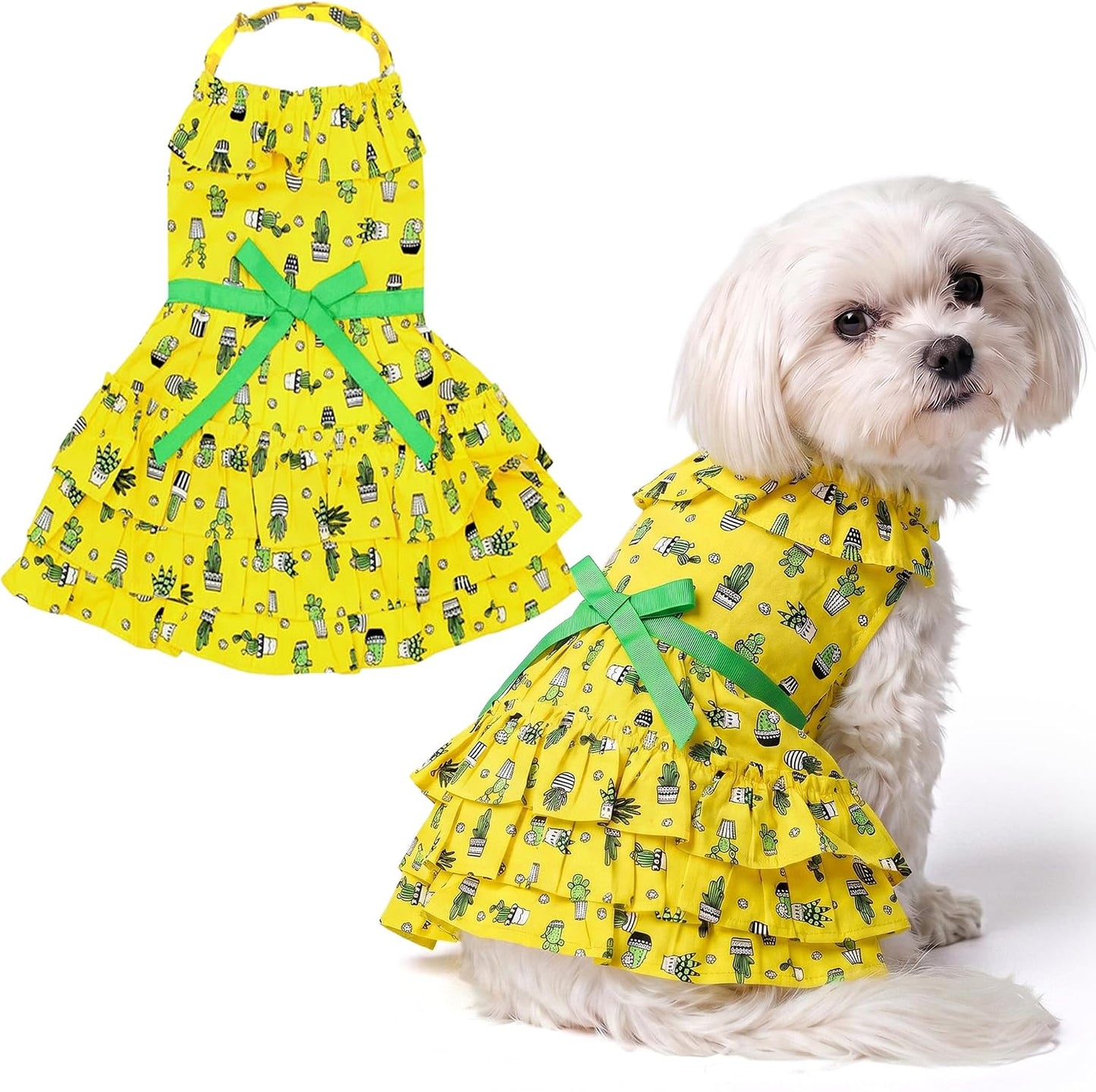 Parisian Pet Hawaiian Dog Dress - 100% Cotton Summer Clothes for Large Dogs Girl - Pet Dress with Pull-Up Straps - Floral Beach Dog Outfit - Lightweight Puppy Clothes - Stylish Dresses for Dogs - Image 14