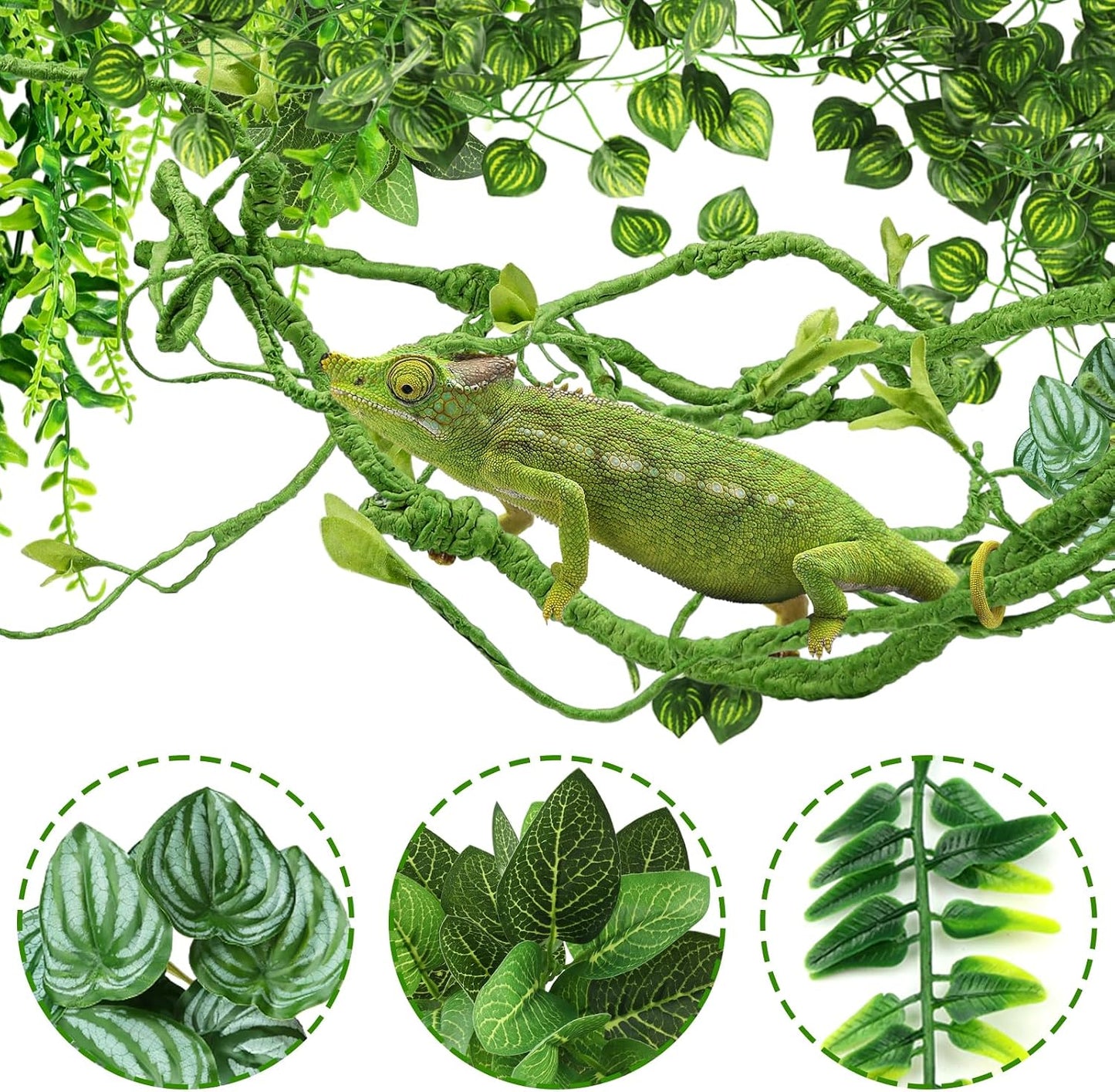 Close up of flexible bendable jungle vine for reptile terrariums.