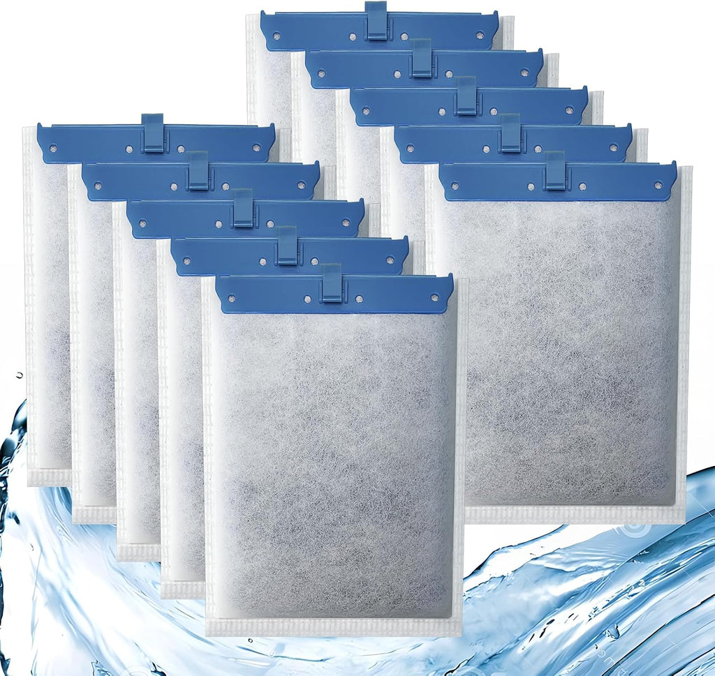 Pryitier large aquarium replacement filter cartridge front view pack of ten