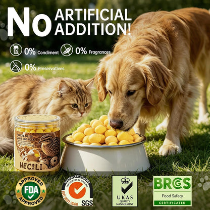 PAWUP brand natural pet snacks packaging layout highlighting lecithin and protein content.
