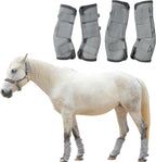 Adjustable Horse Fly Boots Set of 4, Equine Leg Protection Reduce Stomping, Breathable Mesh Fly Boots for Horses, Horse Leggings Leg Guards - Blue - Full - Image 9