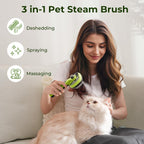 Pecute cool mist grooming brush stainless steel bristles close up view