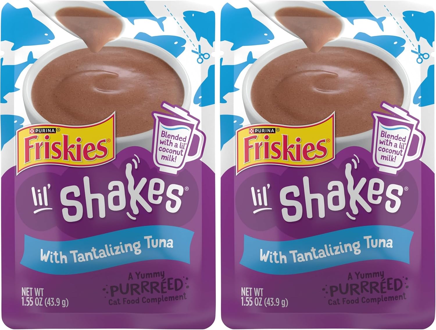 Purina Friskies Pureed Cat Food Topper, Lil' Shakes With Tantalizing Tuna Lickable Cat Treats - (Pack of 16) 1.55 oz. Pouches - Image 15