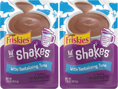 Purina Friskies Pureed Cat Food Topper, Lil' Shakes With Tantalizing Tuna Lickable Cat Treats - (Pack of 16) 1.55 oz. Pouches - Image 15