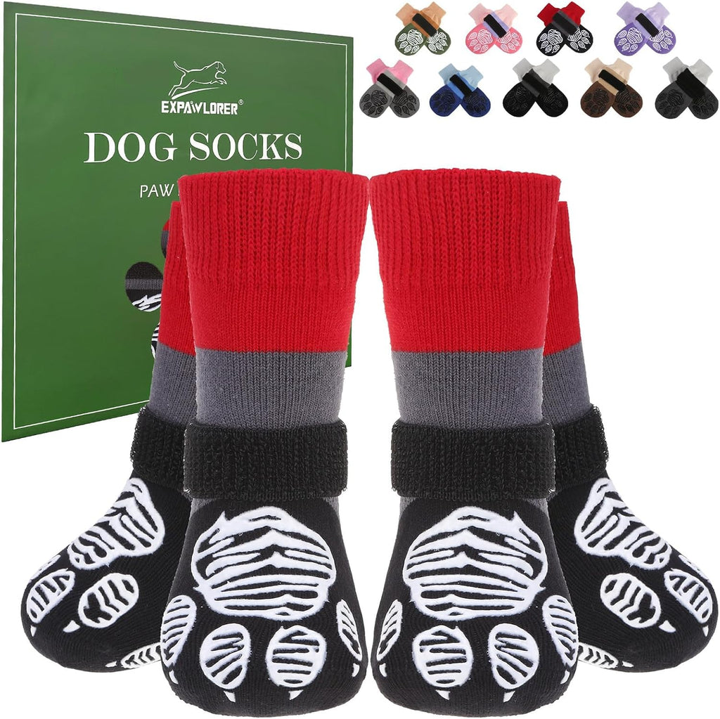 EXPAWLORER Anti Slip Dog Socks to Prevent Licking Paws, Dog Shoes for Hot Pavement Walk, Dog Booties for Hardwood Floors, Dog Boots & Paw Protectors with Grippers for Small Medium Large Senior Dogs M - Image 13