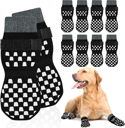 Anti Slip Dog Socks to Prevent Licking Paws, Dog Shoes for Hot/Cold Pavement, Dog Boots on Hardwood Floors, Traction Control Dog Booties & Paw Protectors for Small Medium Large Senior Dogs - Image 14