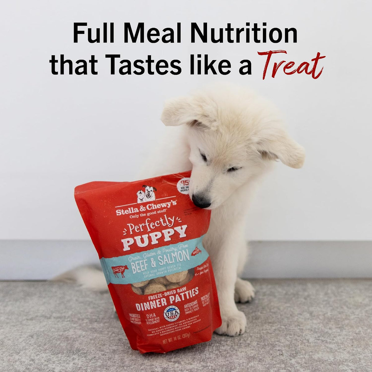 Stella & Chewy's Freeze Dried Raw Dinner Patties - Crafted for Puppies - Grain Free, Protein Rich Perfectly Puppy Beef & Salmon Recipe - 14 oz Bag - Image 12